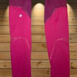 Lululemon burgundy and pink leggings